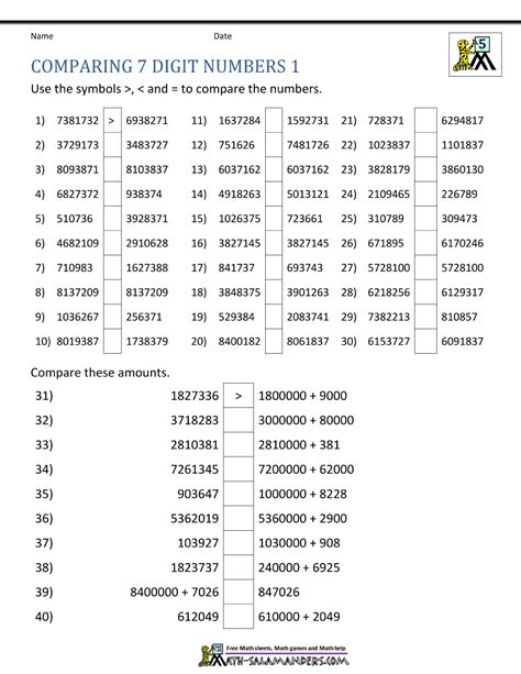 Image result for 5th Grade Math Worksheets Ordering Numbers