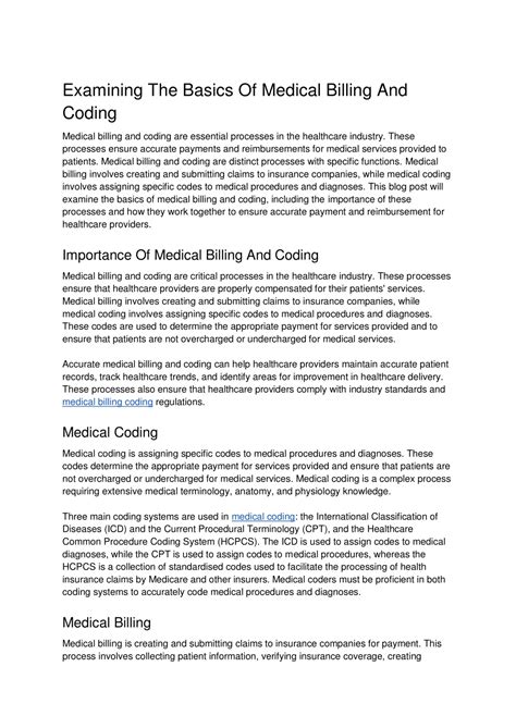 Image result for Example Templates for Medical Billing and Coding