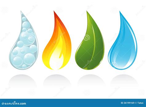 The four elements of life stock vector. Illustration of background ...
