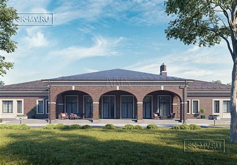 Проект родового поместья в русском стиле Солнечное со SPA и гаражом ...