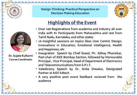 AICTE ATAL sponsored one week FDP on Design Thinking theme Practical ...