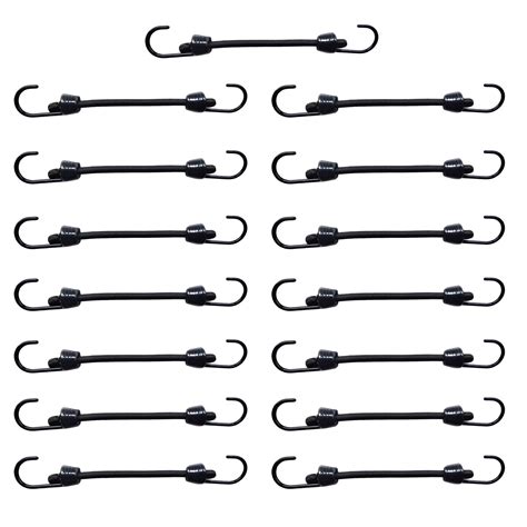 Mini Bungee Cord with hooks, 15 Piece one Package