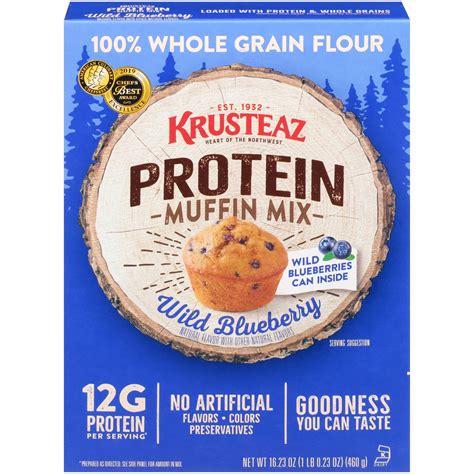Krusteaz® Protein Wild Blueberry Protein Muffin Mix 16.23 oz. Box ...
