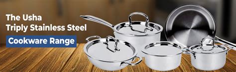 Buy USHA SHRIRAM Triply Stainless Steel Kadai (1.6L) | Dia-20cm | 2.5mm ...