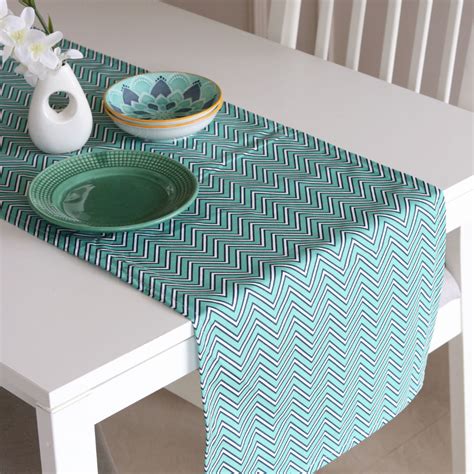 Wipeable & Anti-Slip Cotton Table Linen | Runners | Tranquil Teal ...