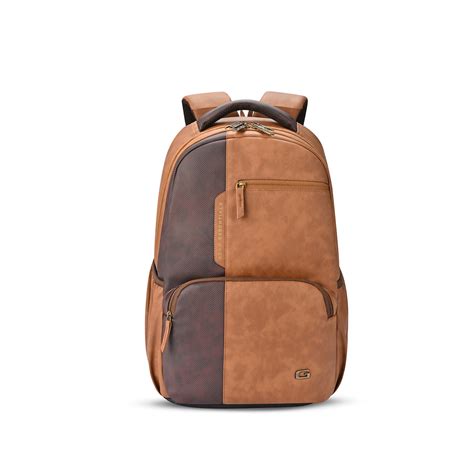 Vintage 2 Faux Leather (Without Antitheft) Laptop Backpack (Brown Tan ...