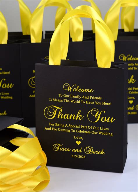 25 Wedding Welcome and Thank You Bags With Satin Ribbon - Etsy ...