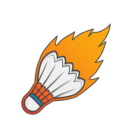 Premium Vector | Badminton fire vector badminton vector cork badminton illustration racket ...