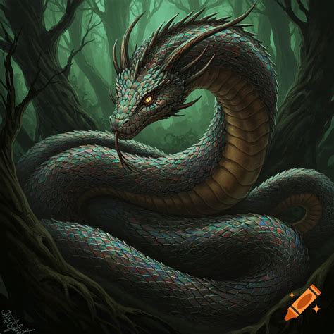 Giant snake named Mimi with scaly texture and wise eyes on Craiyon