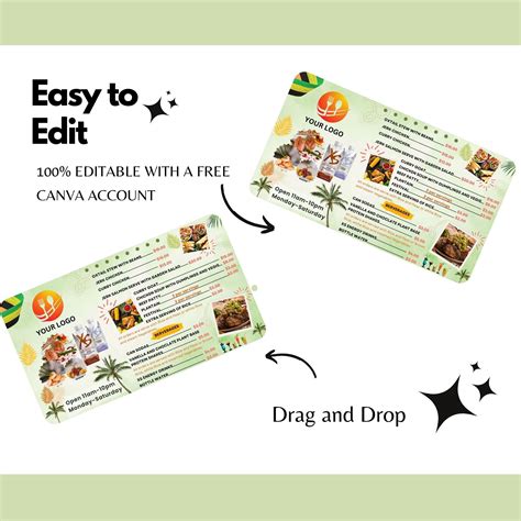 Jamaican Restaurant Menu Template 的图像结果