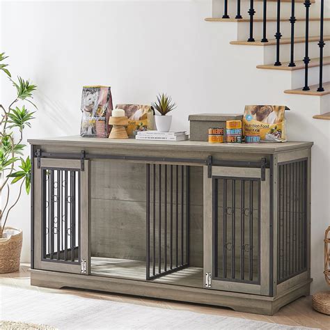 IchbinGo Large Dog Crate Furniture with Sliding Barn India | Ubuy