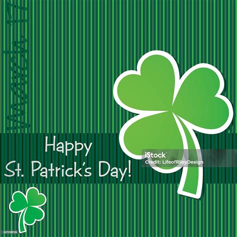 Happy Paddys Day Shamrock Card In Vector Format Stock Illustration ...