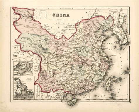 Vintage wall art, Map, China map