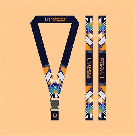 Id card keychain lanyard for company business | Premium Vector