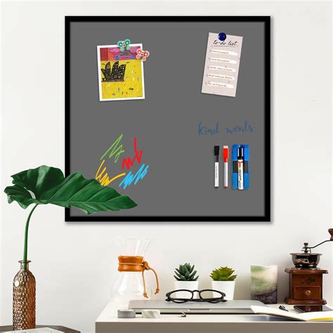 ArtzFolio Greys Family Dim Gray Colour | Framed Magnetic Dry Erase ...