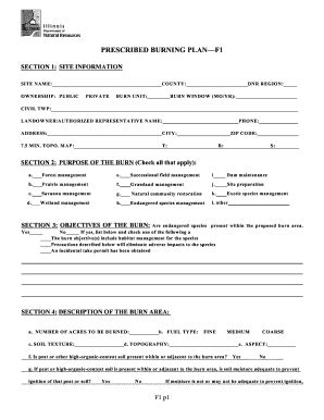PRESCRIBED BURNING PLAN F1 - Dnrintra.state.il.us - Fill and Sign ...