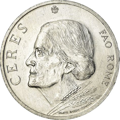 Italy, Medal, Cérès, FAO, Rome, 1973, Olave Baden-Powell, , Aluminium
