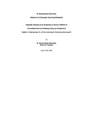 Fillable Online Statement of Campaign Reporting Standards Fax Email ...