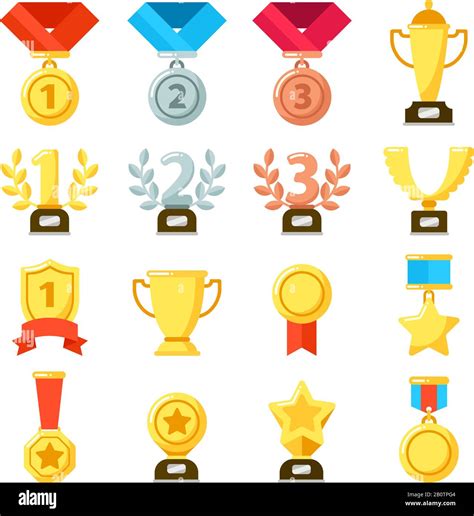 Achievement award, achiever trophy, achievements medal icon. Gold ...