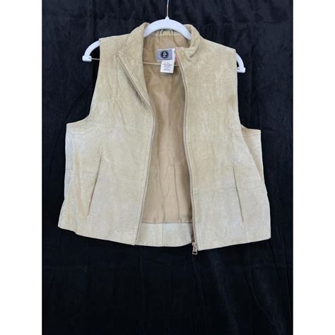 Arizona Jean Genuine Leather Womens Brown Vest Size... - Depop