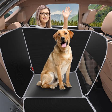 MIXJOY Dog Car Seat for Medium Large Dogs, Waterproof Dog Half Hammock for Cars, Scratchproof ...