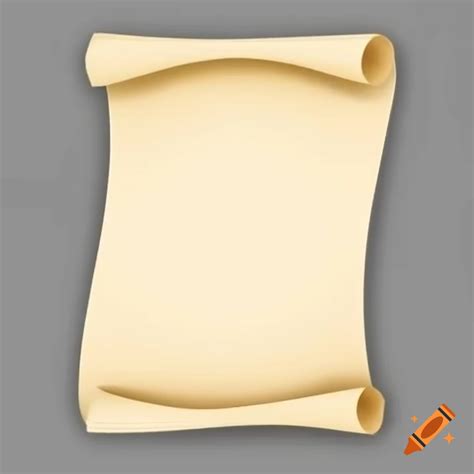 Worn blank scroll of old paper on white background on Craiyon