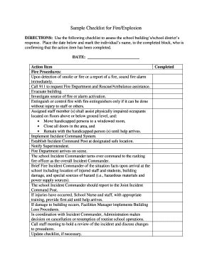 Fillable Online Sample Checklist for Fire/Explosion Fax Email Print ...