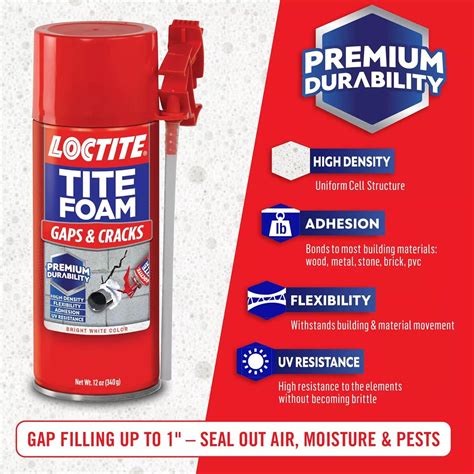 Loctite Tite Foam Gaps & Cracks Spray Foam Sealant, 12 fl oz Can, 1 ...