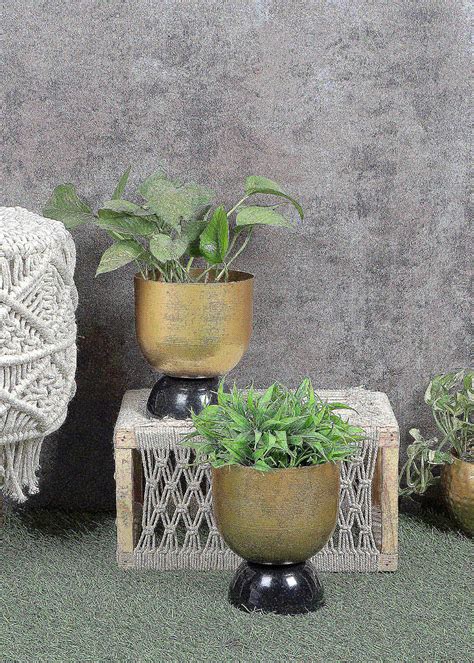 Get Black & Gold Double Layer Detachable Planter Set Of 2 at ₹ 1299 ...