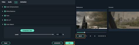 Color Match on Wondershare Filmora for Mac
