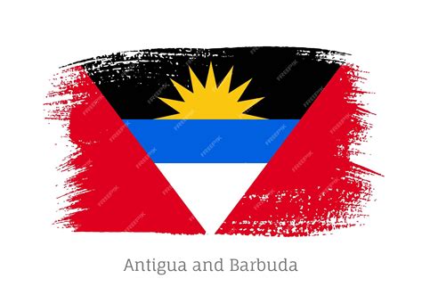 Premium Vector | Antigua and barbuda islands official flag in shape of ...