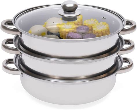 Amazon.com: 3 Tier Stainless Steel Steamer Pot for Cooking, Vegetable ...