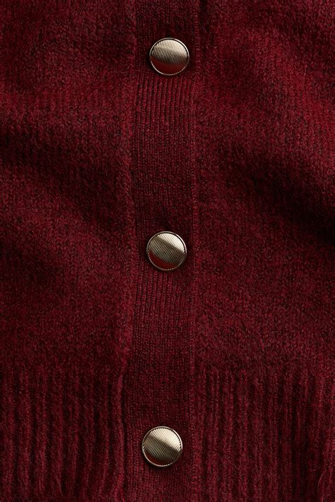 Fine-Knit Cardigan - Burgundy - Ladies | H&M US