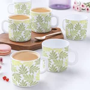 Larah by BOROSIL Maria Opalware Mug, Set of 12 Tea/Coffee Mugs, 180 ml ...