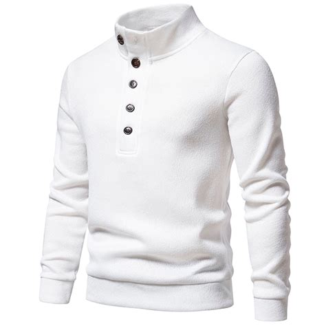 Miluxas Quarter Button Sweater Men's Pullover Sweaters Knit Long Sleeve ...