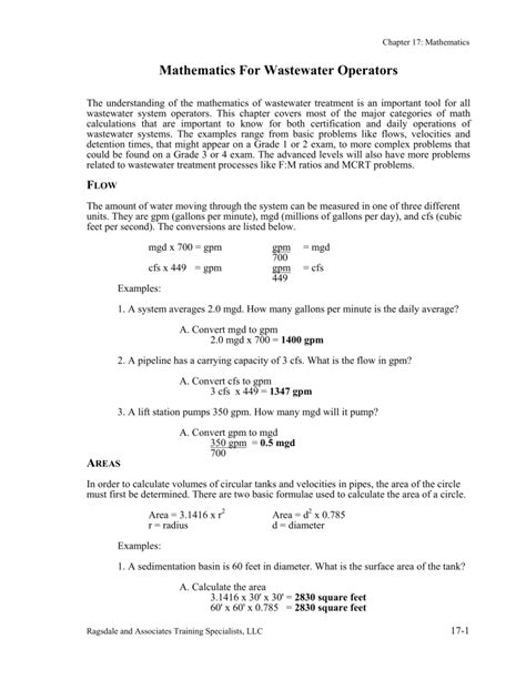 Image result for Wastewater Collection Math