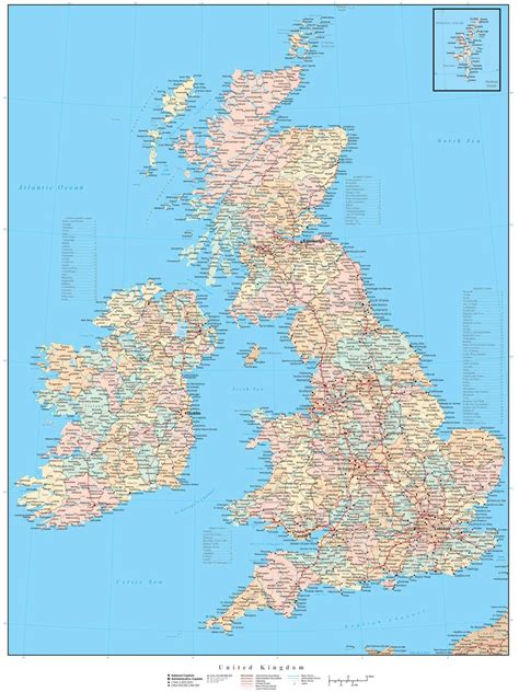 United Kingdom Map with Counties