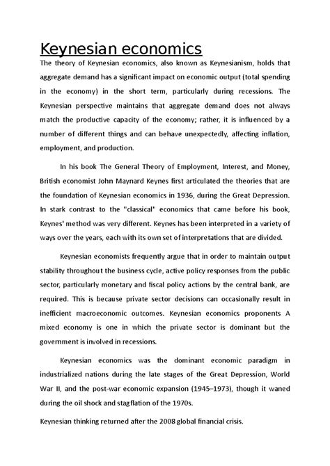 Keynesian economics - The Keynesian perspective maintains that ...