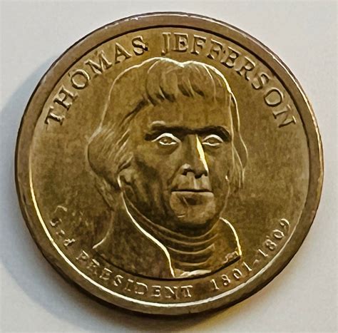Vintage 1801-1809 Thomas Jefferson 2007-P Presidential Dollar Coin ...