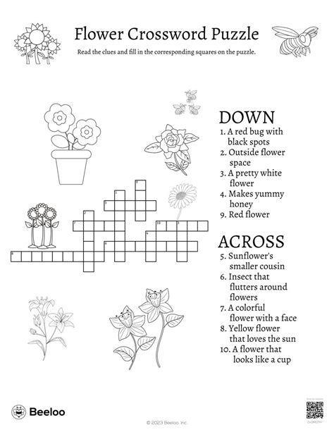 Flower-themed Crossword Puzzles • Beeloo Printable Crafts and ...