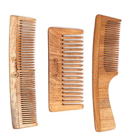 Buy Organic B Neem Comb Combo Pack - Natural Wooden Combs Infused with ...