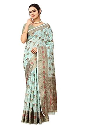 Buy Divyadham Textiles Women's Soft Lichi Silk Saree With Rich golden ...