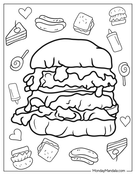 20 Burger Coloring Pages (Free PDF Printables)