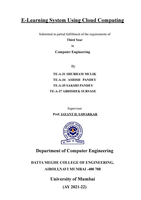 CCL Mini project Report Format About a final year project work - E ...
