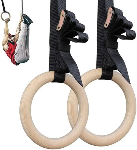 EVVIX Hanging Ring Pull Up Muscle Training Gymnastics Ring with ...