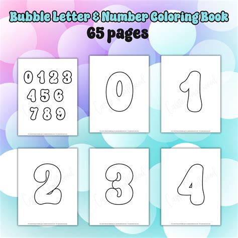 Printable Bubble Letters And Numbers Coloring Book (65 Pages) | Bubble ...