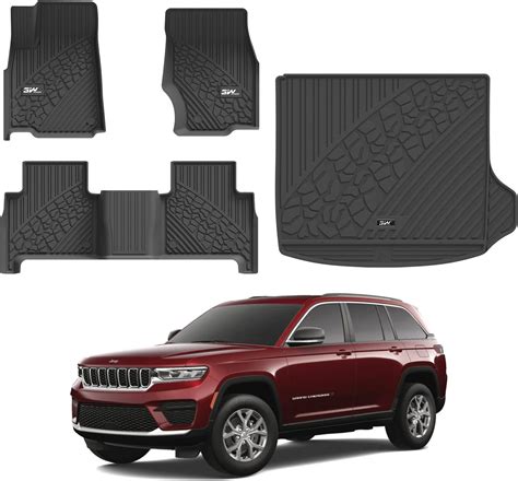 3W Floor Mats&Cargo Liner Compatible for Jeep Grand Cherokee 2022-2024 ...