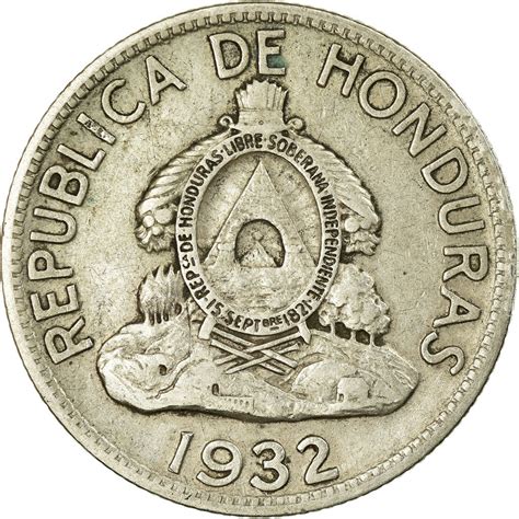 Moneda Honduras Lempira 1932 Philadelphia U.S.A. BC+ Plata KM:75 ...