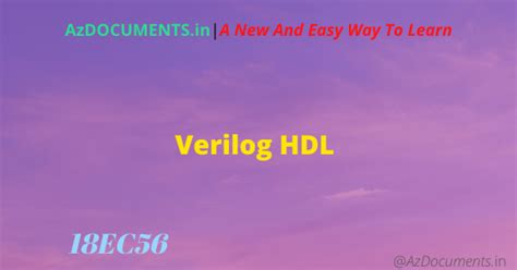 Verilog HDL(18EC56)