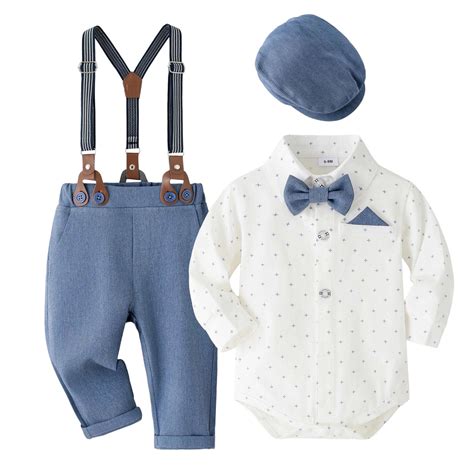Piomll Boys Matching Sets Gentleman Formal Dress Up Suits Hat ...